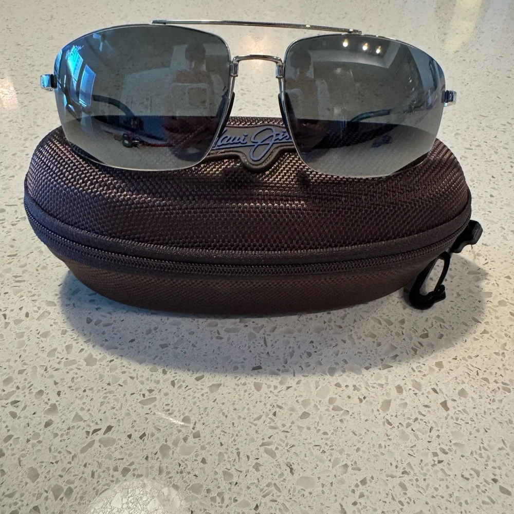 Maui Jim Sandlewood MJ 217 17 Metal Frame + Grey Sunglasses 64 15-139 Silver